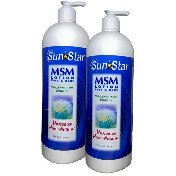 Pure & Natural MSM Lotion - Unscented - 32 oz (2 PACK)