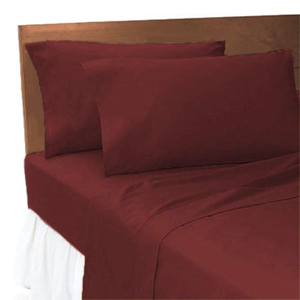 Goldstar® Wine Super King Size Flat Sheet Polycotton Bedding Plain Dyed Bed Linen