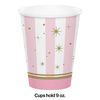 Creative Party Pink Srtipes Paper Cups - 8 Pcs