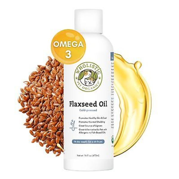 Flaxseed Oil: Organic Flaxseed Oil for Dogs - Flax Oil Dog Supplement with An...