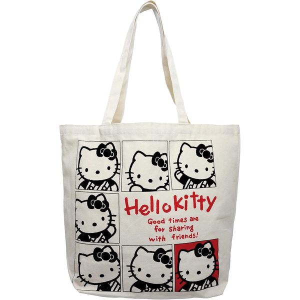 Friend Sanrio Hello Kitty Cute Tote Bag, Shopping Bag, Gym Bag, Kitchen Reusable Grocery Bag, Japan Quality and Japan Technology surpervised by EITAI Japan, 15 in(H) x 11.8 in(L) x 5.5 in(W)