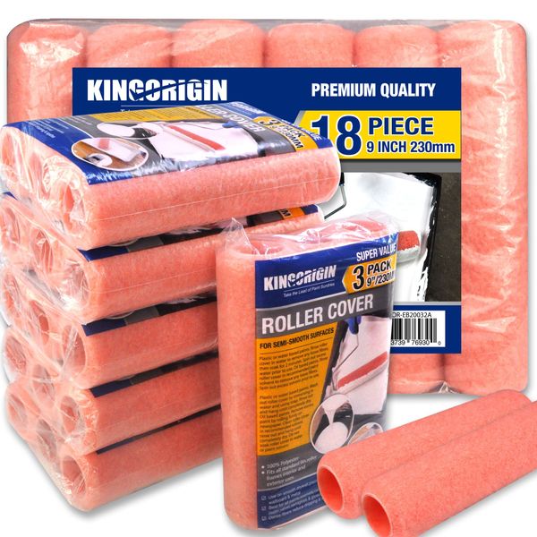 KINGORIGIN Brand 18 Piece,Paint Roller,Paint Rollers,Paint Roller Sets,Paint Roller Covers 9 inch,Paint Roller kit,Paint Tools,Home Repair Tools,Tools