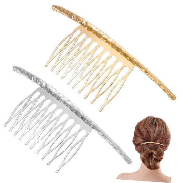 2pcs Straight Hair Comb Side Hair Comb Wedding Hair Accessories for Women Wedding Side Hair Combs Fine Hair Side Hair Clamps Pearl Tiara Girls Hairpins Miss Alloy France Chic