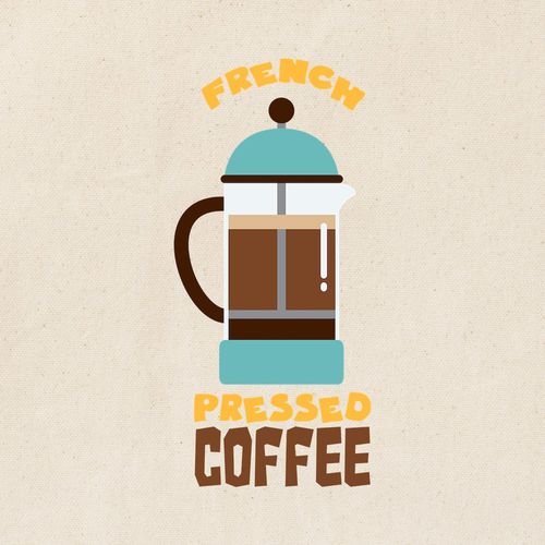 CafePress FRENCH PRESSED COFFEE Tote Bag Reusable Natural Beige Canvas Shopping Bag
