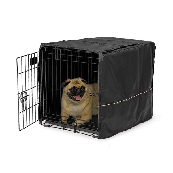 MidWest Homes for Pets Dog Crate Cover, Privacy Dog Crate Cover Fits MidWest Dog Crates, Machine Wash & Dry(Black)