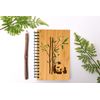 Panda Bear Personalized Wood Journal - Bamboo, Alder, Birch Options