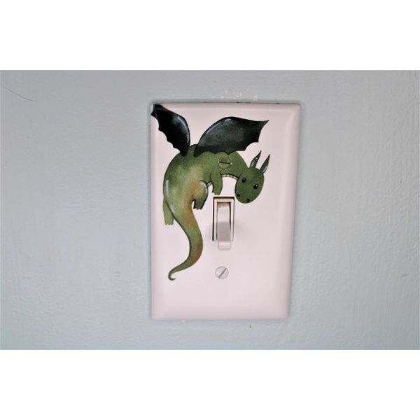 Green Flying Dragon light switch cover plate