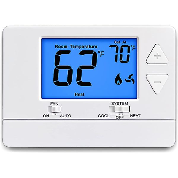 Non-Programmable Digital Thermostat for Home, up to 1 Heat/1 Cool with 5.0 Sq