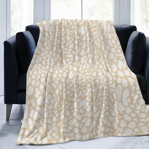 Yinrune Solid Cream Leopard Blankets Cheetah Animal Print Fuzzy Blanket Throw Decor Plush Super Soft Warm Coral Fleece Blanket for Sofa Chair Living Room Adult and Kids Blanket 30x40