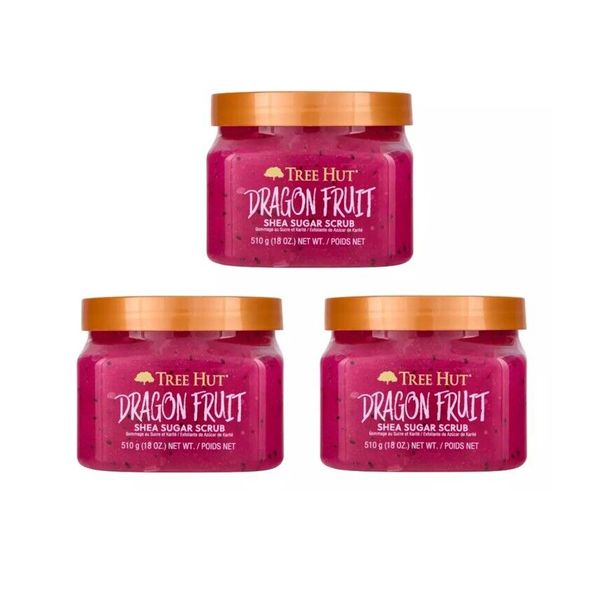 3 Pack Tree Hut Dragon Fruit Shea Sugar Body Scrub - 18oz/Each New 2024 Release