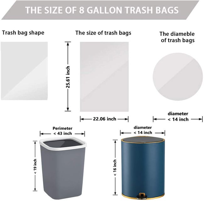 8 Gallon Trash Bags 120 Count Black Drawstring Trash Bags Thick Garbage Bags  for