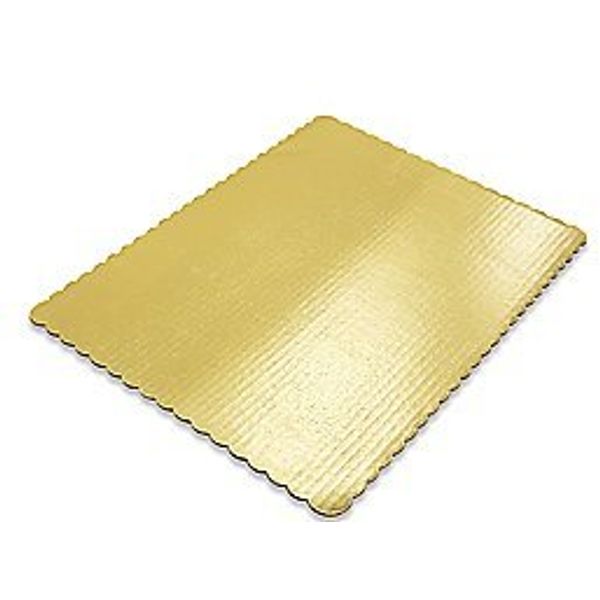 Cakesupplyshop Packaged 1/4 (Quarter) Sheet Cake 14inches X 10inches Gold Corrugated Cake Pads Cake Boards 6pack