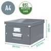 Leitz A4 Storage Box, Click and Store Range 60440036, Medium, Blue
