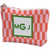 Personalization Universe Bright Check Monogram Personalized Makeup Bag