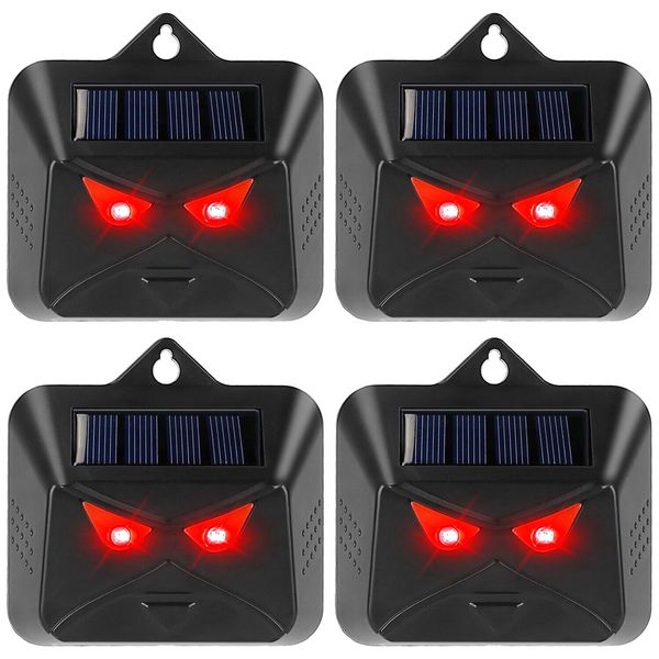 4 Pack Solar Powered Animal Repeller Predator Eye Animal Deterrent Devices Light