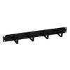 Linxcom UK - 1U 19" Rack Mount 4 Ring Metal Cable Management Bar - Black