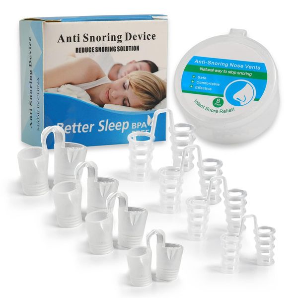 Anti Snoring Nose Vents, 8PC Anti Snoring Devices Nasal Dilators, Soft Snore Stopper Snoring Aids, Silicone Snore Solution