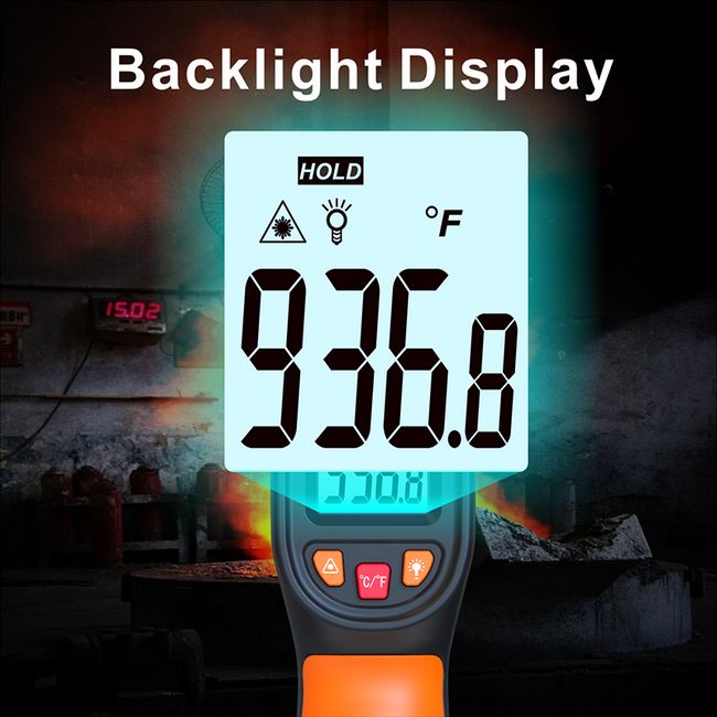 Infared Thermometer Temperature Gun, Laser Non-Contact with Backlight