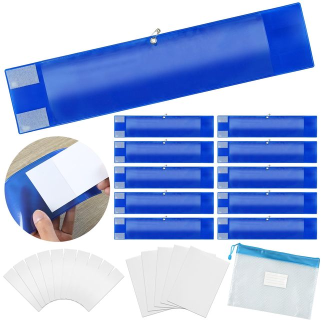 Webirth Armband, Set of 10, Insert-In Type [Handwriting/Printing Mat Set] Comes with A4 Printer-Printable Formats, Storage Bag Included, Japanese Standard (Blue)