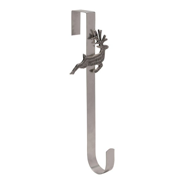 Widdop Silver Reindeer Christmas Wreath Holder/Stocking Holder