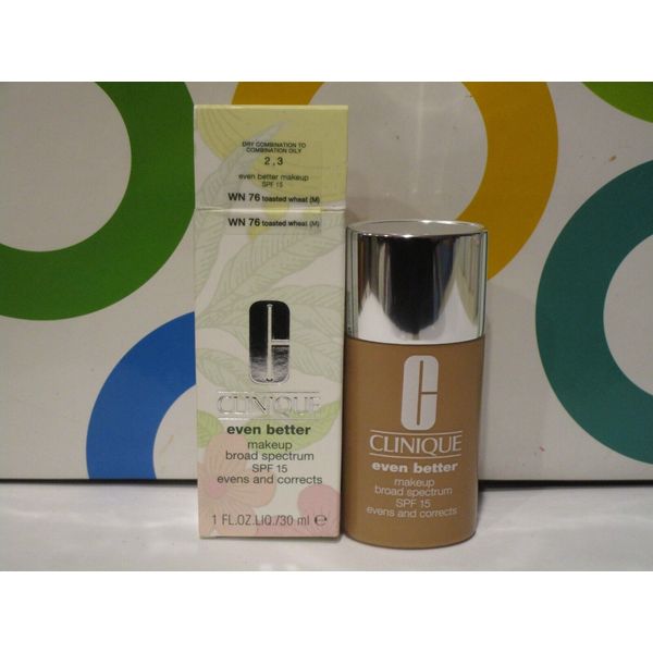 CLINIQUE ~ EVEN BETTER MAKEUP BROAD SPECTRUM ~ # WN 76 TOASTED WHEAT ~ 1 OZ