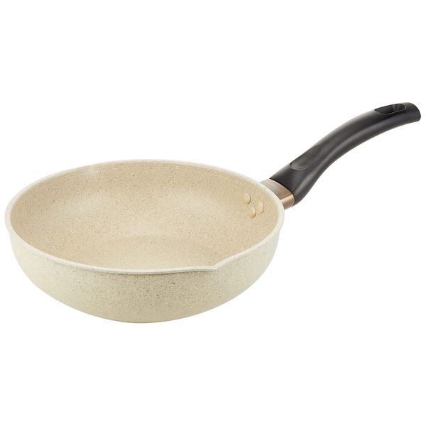 Bestco ND-3413 IH Deep Frying Pan Marble Stone Deep Pan, 9.4 inches (24 cm), Quality Prime