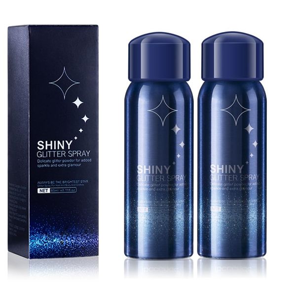 2 Pcs Body Glitter Spray, Perfect Body Glitter for Music Festival Stage Makeup and Festival Rave Shimmer Spray Highlighter Makeup.