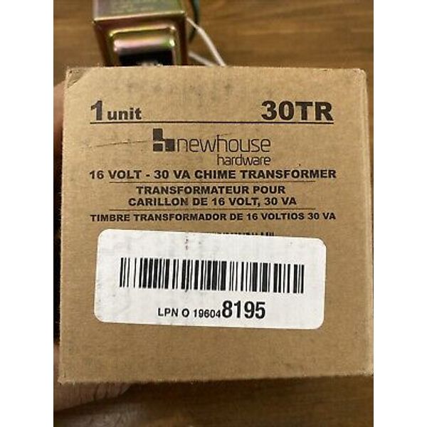 Newhouse Hardware 30TR Doorbell Transformer, 16v 30va, Compatible with Ring