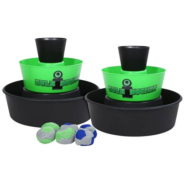 BULZiBUCKET Beach, Tailgate, Camping, Yard Game Indoor/Outdoor by Water Sports, Perfect for Family Game Night, Outdoor Games, Green/Black