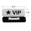 VIP (Star) 1 x 3" Name Tag/Badge, Brushed Gold, (3 Pack)