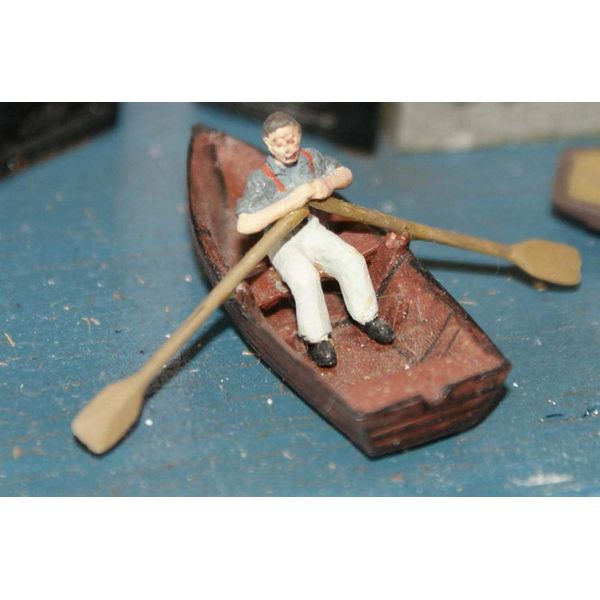 Langley Models Rowing boat + rowing figure OO Scale UNPAINTED Model Kit F137