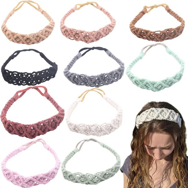 FZBNSRKO 3 Pack Floral Head Wrap,Crochet Headband for Women Handmade Knitted Hairband Crochet Hairbands Crochet Hair Wrap(Mixed Color)