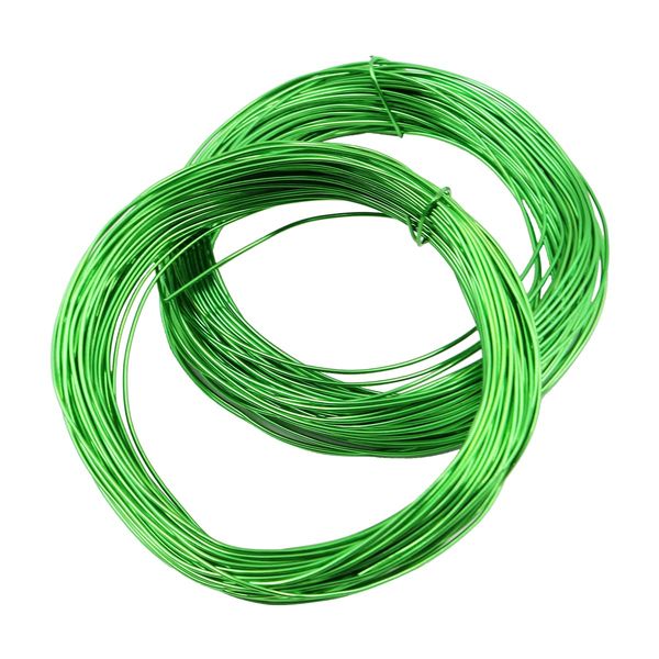 ANCLLO 2pcs X 20M Bonsai Care Tool Tree Training Wire 1.0mm Plant Craft Wire Aluminum Wire Handicraft Weaving, for Holding Bonsai Branches (Each Roll 20M, Green)