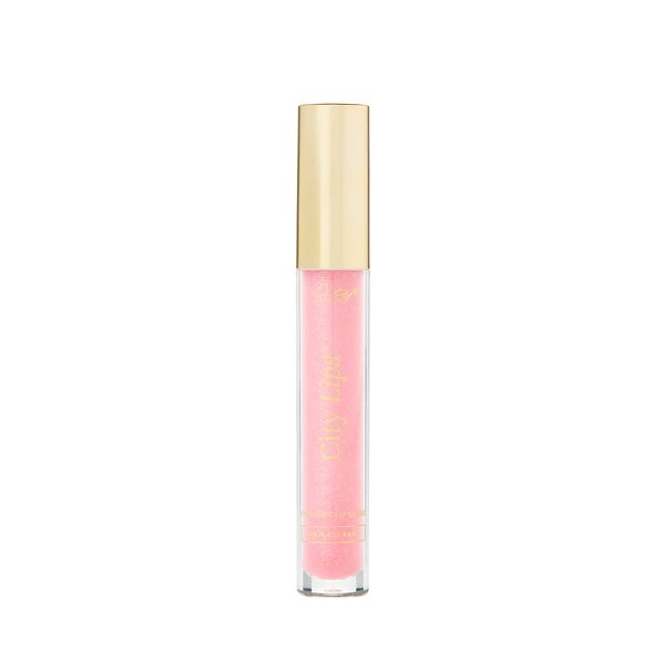 City Beauty City Lips - Tinted Plumping Lip Gloss - Hyaluronic Acid & Peptides Hydrate & Volumize - Tinsel Town (Shimmering Cool Pink)