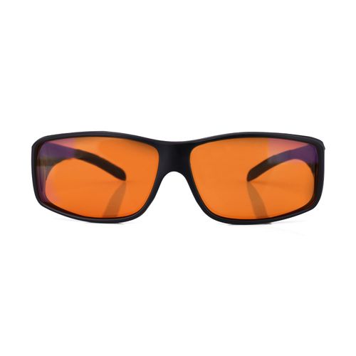 FIONOFY Fit Over 100% Blue Light Blocking Glasses for Sleep - Amber Nighttime Eyewear, Wraparound Sleep Glasses, Anti-Blue Blocking Computer Gaming Glasses for Men Women, Black