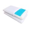 2 Pack Light Creme Standard/Queen Solid Cooling Memory Foam Bed Pillows with White Cover Cases + Down Alternative Filled Covers