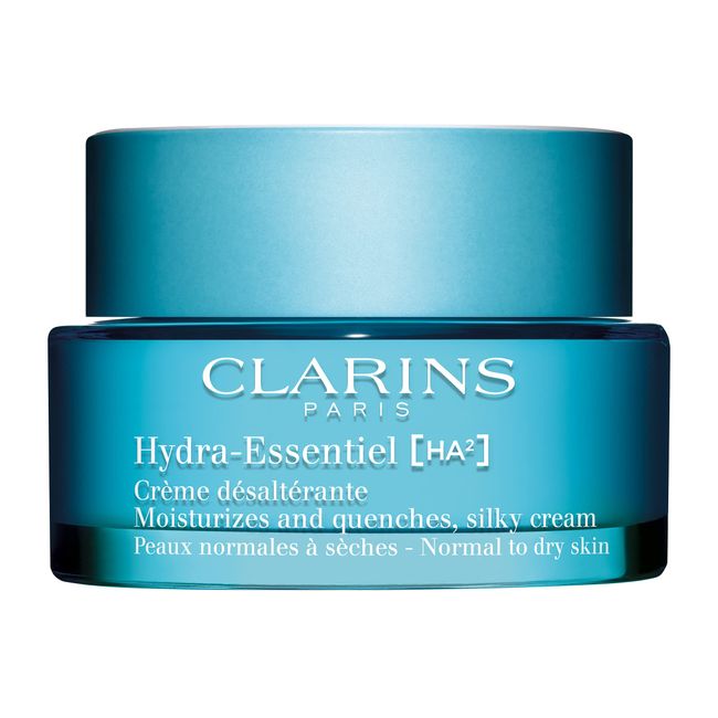 Clarins NEW Hydra-Essentiel Silky Cream|Intensely Hydrating Moisturizer|60 Seconds to Plumper Skin*|Nourishes, Comforts and Softens|Double Dose Hyaluronic Acid|Normal-Dry Skin|1.7 Ounces