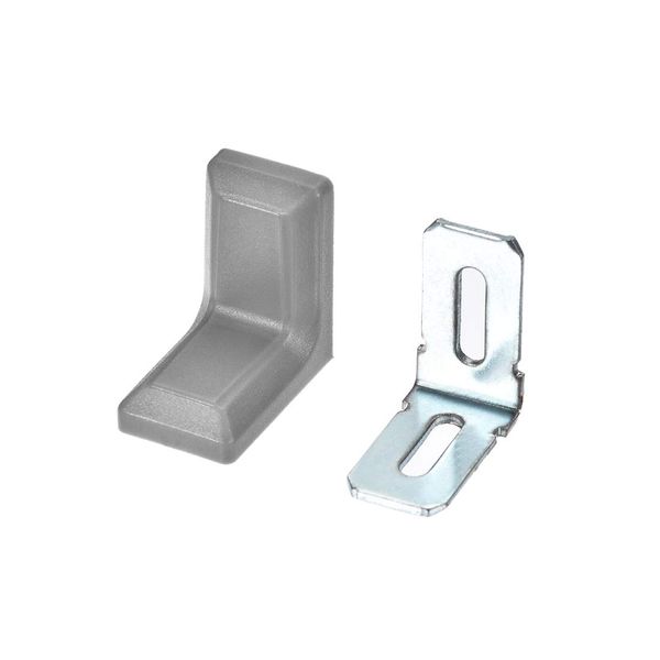 sourcing map 28x18mm Cabinet Cupboard Shelf Corner Brace Plate Right Angle Bracket Gray 10pcs