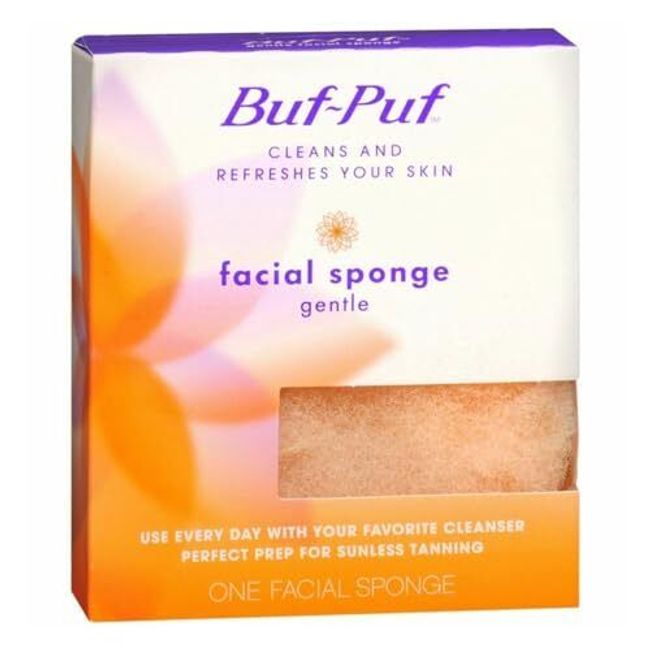 Pad Buff Puff Gentle Facial Sponge Deep Cleansing Exfoliating Remove Makeup 1 Ct