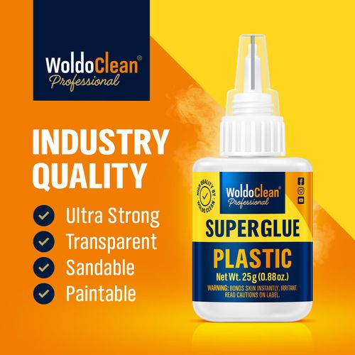 Superglue for plastic 25g for instant strength - waterproof, heat-resistant, clear glue with precise nozzle