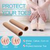 Povihome 6 Pack Toe Tubes - Large (15/16''D), Fabric and Gel Lining Big Toe Protector, Toe Sleeves for Callus, Corn, Blister, Running, Pain Relief