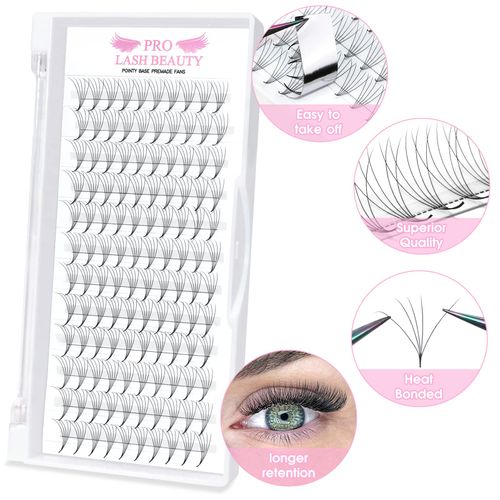 Pre Made Fan Eyelash Extensions 6D-D-0.07-15 Pointy Base Premade Fans Eyelash Extension 0.05 0.07 0.10 Lash Extensions Pre Fanned Russian Volume Lashes C D curl（6D-D-0.07-15）