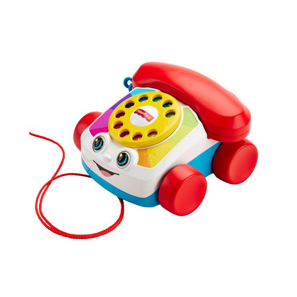 Fisher-Price Toddler Pull Toy Chatter Telephone Pretend Phone with Rotary Dial and Wheels for Walking Play Ages 1+ years, FGW66