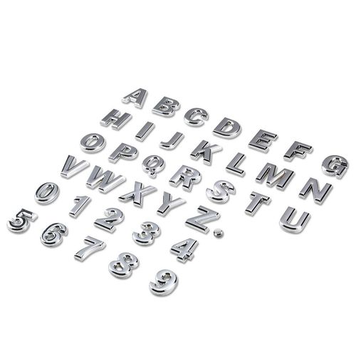 DNA Motoring EM-L-LETTER-H-SL Silver Letter Metal Decal Emblem Badge Sticker for Auto Car Truck Motorcycle Logo - H