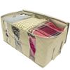 Sorbus Foldable Storage Bag Organizers, 3 Sections,(2 Pack, Beige)