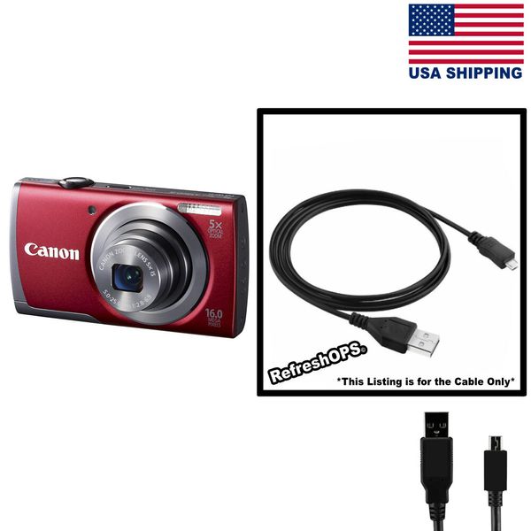 Canon PowerShot A3500 10.0 MP Digital Camera USB Cable Transfer Cord Replacement