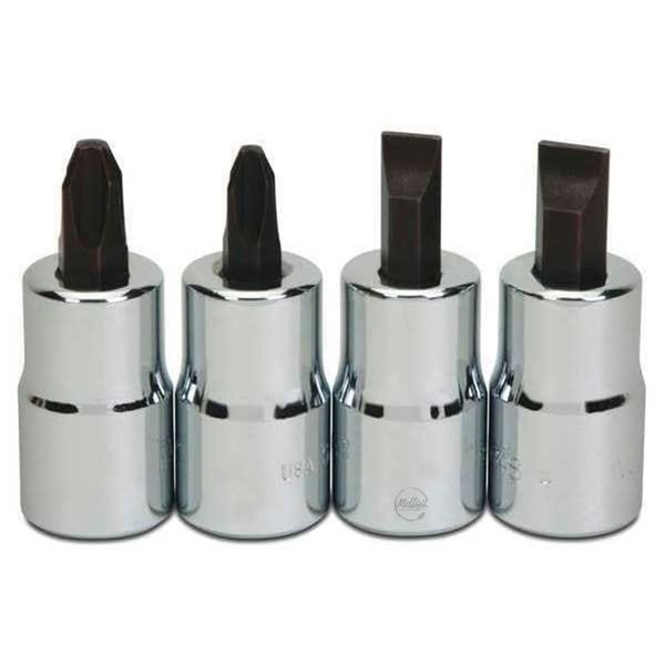 Screwdriver Bit Socket Set, 1/2" D, 4pcs., Mfr: WSSSP-4RC-A