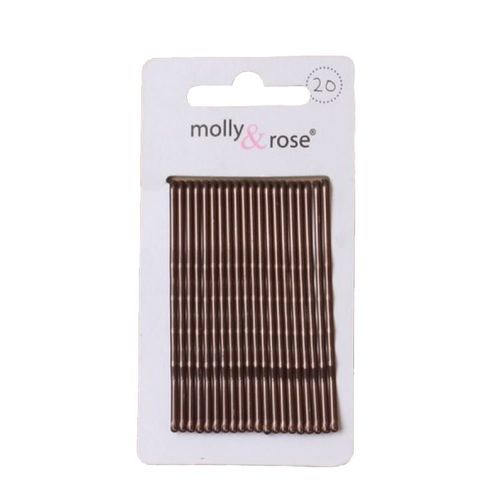 20pc Long 6.5cm Kirby Grips Hair Bobby Pins Clips Brown