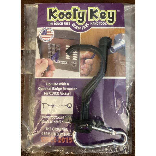 Key Chain ~ Kooty Key ~ Germ Free Tool ~ BLACK