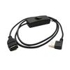 System-S USB 2.0 Kabel 100 cm Typ A Stecker zu Buchse Schalter Winkel Left Angled Adapter